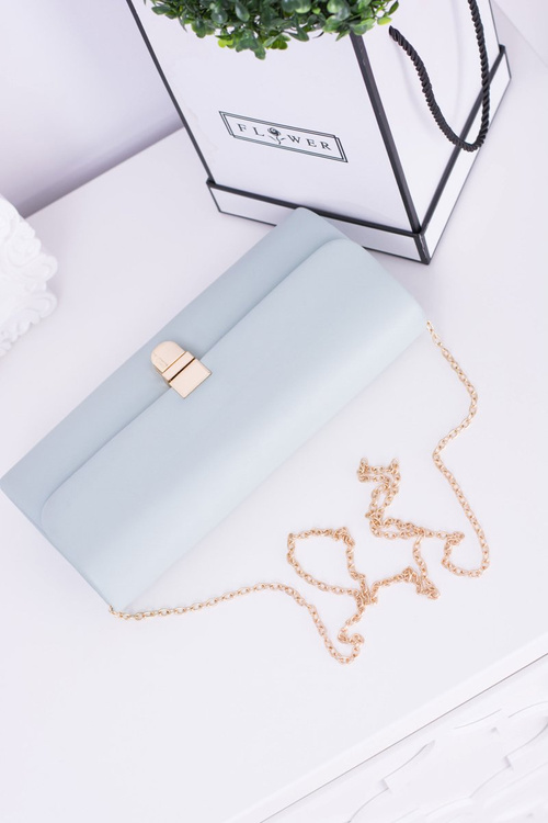 Жіночий м'ятний клатч із золотим ланцюжком