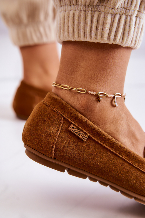 Жіночі замшеві лофери Big Star JJ274660 Camel