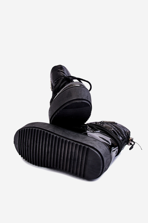 Теплі зимові черевики на шнурівці Black Colina