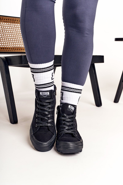 Жіночі високі кросівки на масивній підошві BIG STAR FF274244 Чорні