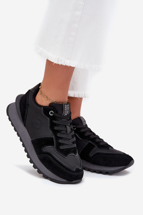 Шкіряні Жіночі Кросівки Big Star OO274529 HI-POLY SYSTEM Чорні