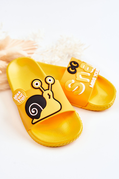 Світлі дитячі тапочки Жовтий Равлик