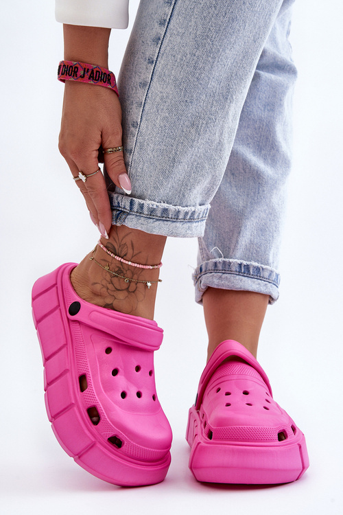 Жіноча поролонова платформа Crocs Fuchsia Beckett