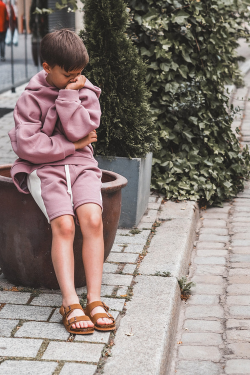 Дитячі босоніжки на корковій платформі із застібкою на липучці Camel Rorria