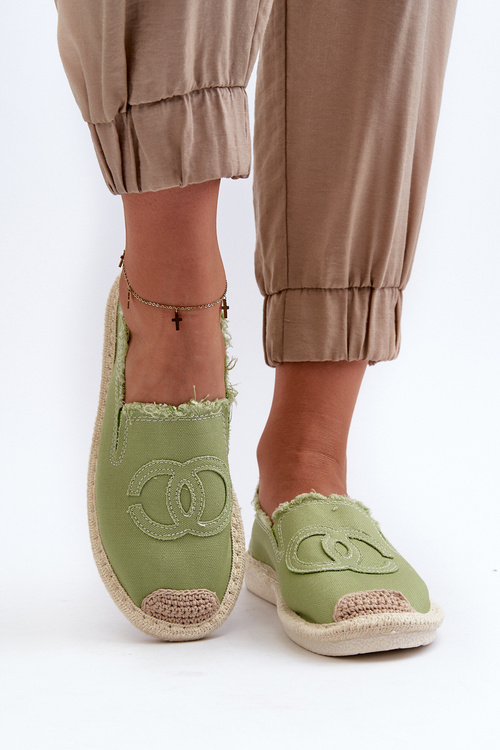Класичні жіночі еспадрільї зеленого кольору