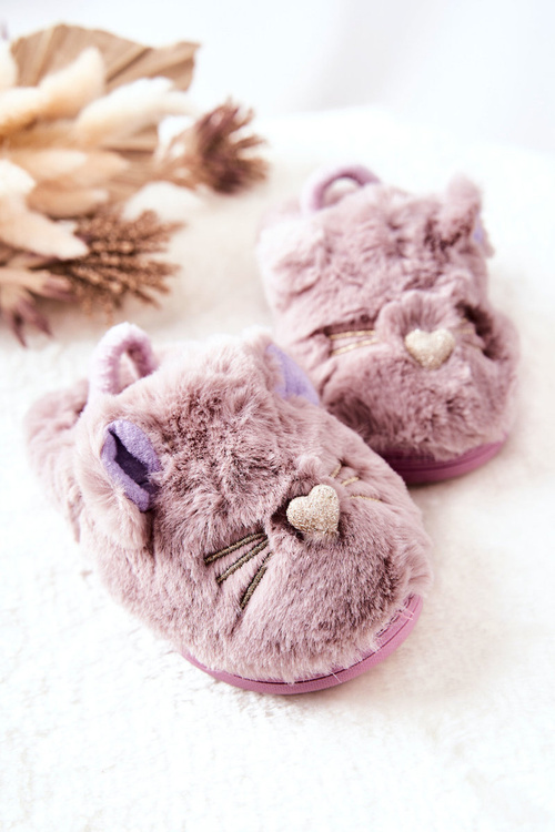 Дитячі тапочки Котики з вушками Фіолетовий Tammy