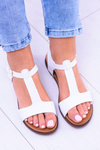 Білі жіночі сандалі на плоскій підошві Sunnyside