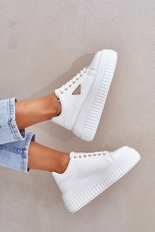 Стильні Кросівки На Масивній Платформі Білі Vallexia