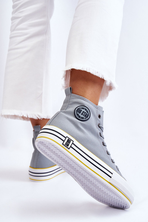 Жіночі високі текстильні кросівки на платформі Big Star LL274188 Світло-блакитні