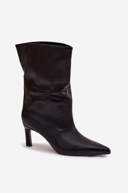 Взуття на підборах жіноче з еко-шкіри чорне Норелл