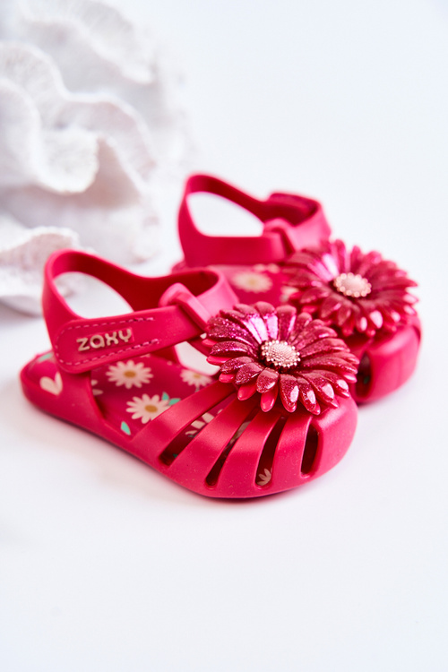 Дитячі босоніжки на липучці Аромат ZAXY JJ385030 Темно-рожевий