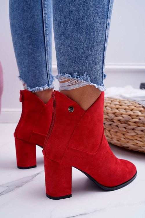 Чоботи жіночі на підборах Sergio Leone Red BT525