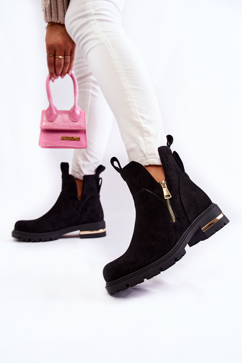 Замшеві черевики з вирізами Black Klarissa