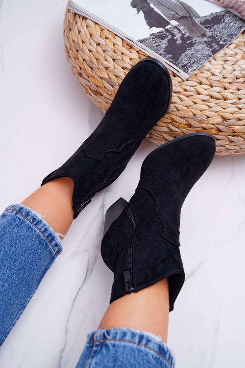 Жіночі чоботи на шпильці Ковбойські чоботи чорні Nutriso