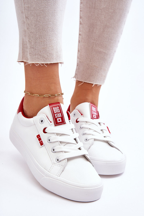 Жіночі шкіряні тенісні туфлі Big Star EE274311 White Red