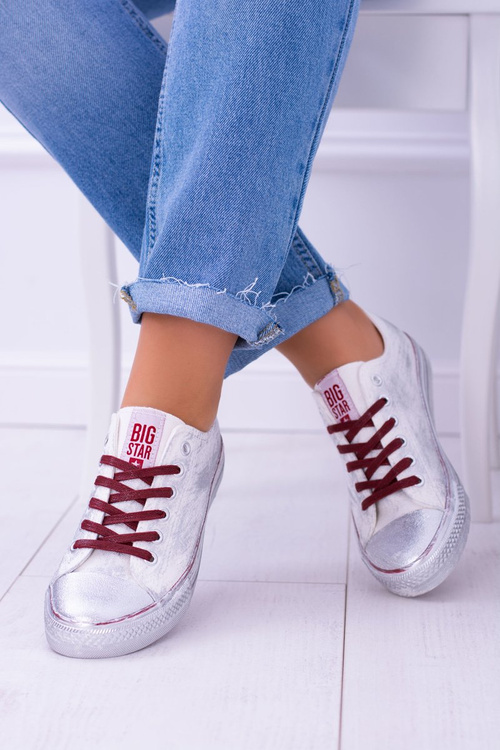 Білі посріблені тенісні кросівки Big Star BB274014
