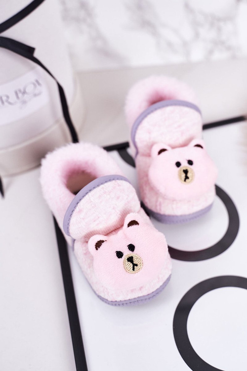 Дитячі домашні тапочки на резинці з ведмедиком Рожевий Пух