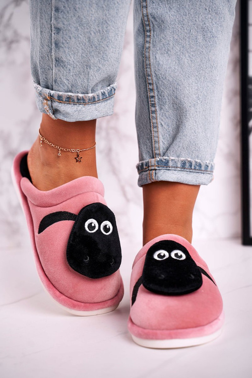 Жіночі велюрові тапочки з овечою пудрою Рожевий Чарлі