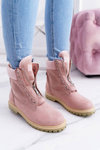 Жіночі замшеві кросівки Lu Boo Powder Pink Trappers Zippers Nancy