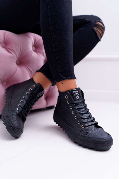Жіночі високі утеплені кросівки Big Star чорні EE274110
