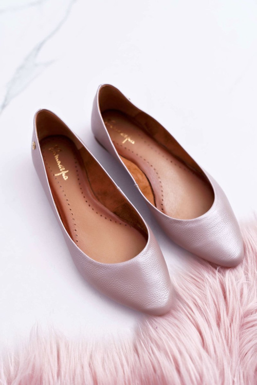 Жіночі шкіряні балетки Maciejka Metallic Beige 04100-10