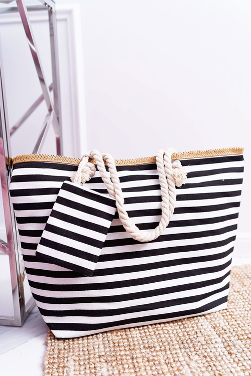 Пляжна велика чорна сумочка Жіноча темно-синя сумочка