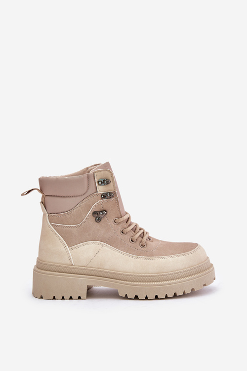 Бежеві жіночі ботильйони Rabaria на шнурівці
