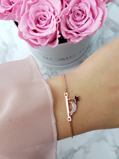 Жіночий браслет-ланцюжок Місяць Зірка Вега