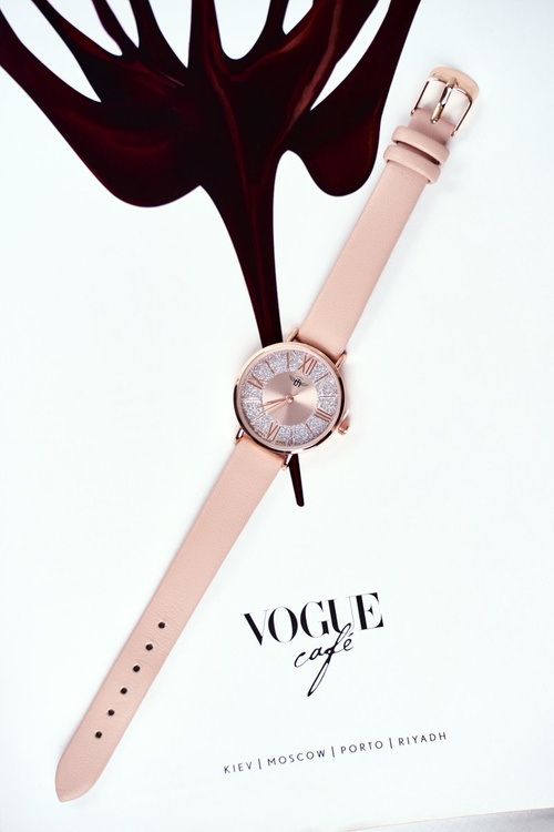 Жіночий годинник Michael John Light Pink Glitter Romano