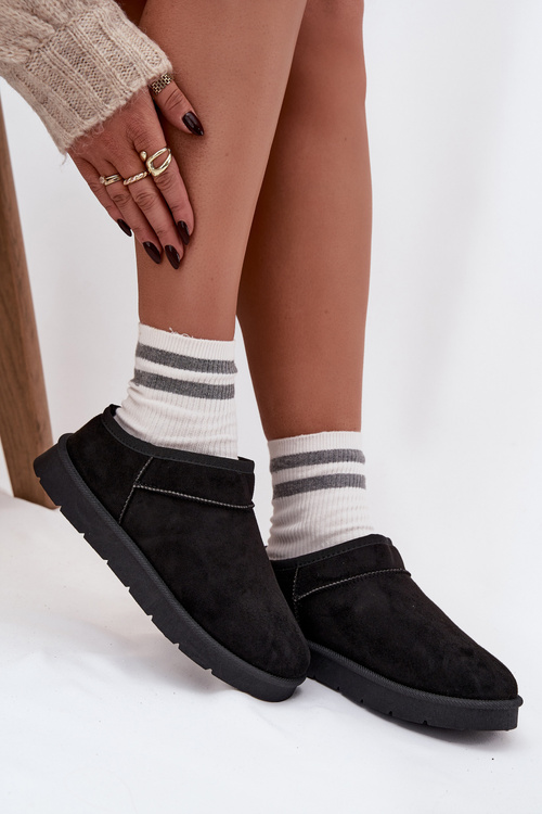 Жіночі зимові черевики з хутром чорні Serenne