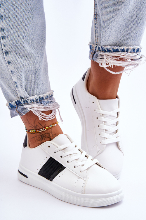 Жіночі спортивні туфлі на платформі чорно-білі Soris