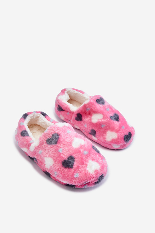 Дитячі утеплені шльопанці в сердечку Pink Meyra 