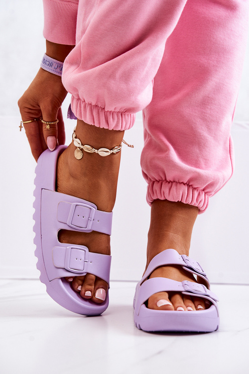 Гумові тапочки на платформі Purple Westie