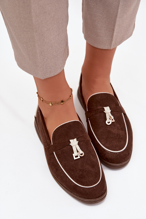 Мокасини Лофери Жіночі З Еко Замшу Шоколадні Darwen