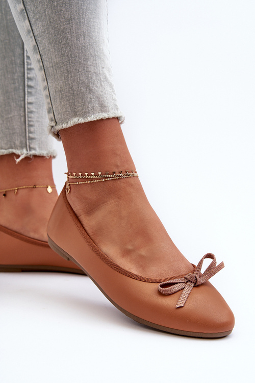 Балерини з екошкіри з бантом Верблюжі босоніжки
