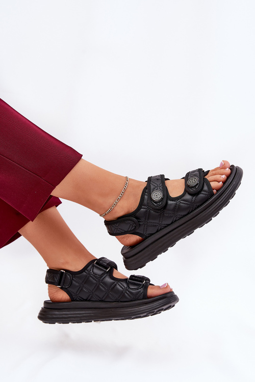 Жіночі Сандалі З Декоративними Деталями На Велкро Чорні Золінер