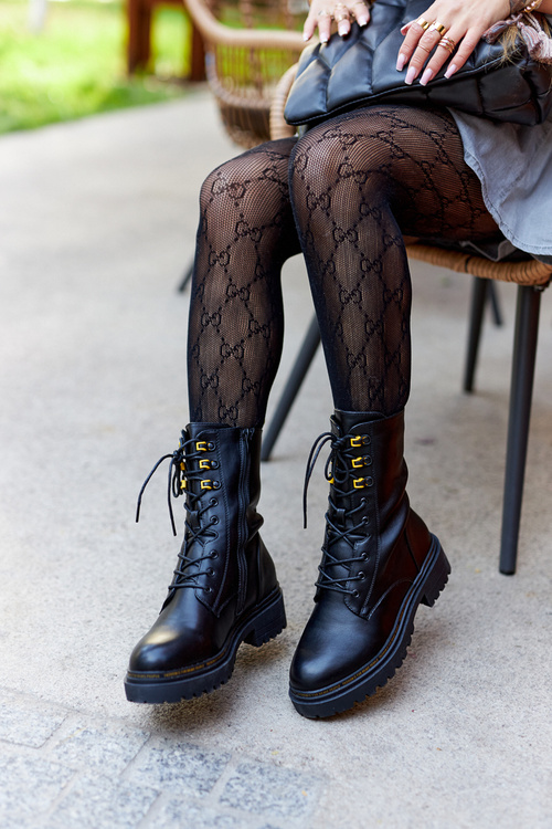 High Leather Workers Black Rockdale