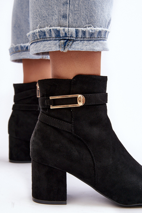 Жіночі чоботи на низькому каблуці чорні Verice