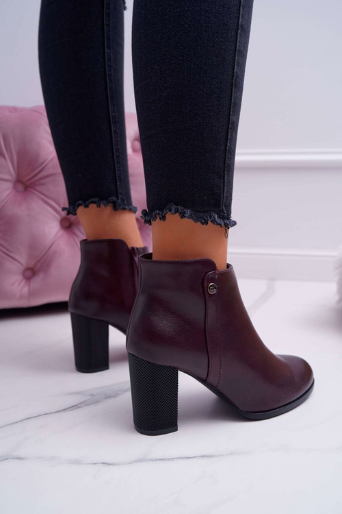 Жіночі чоботи на підборах Sergio Leone Maroon BT518