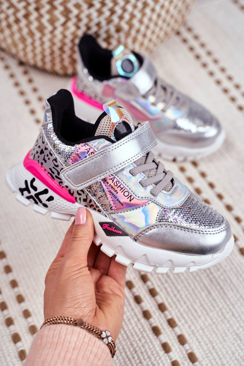 Дитяче спортивне взуття на липучці Silver Be Happy