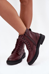Теплі жіночі ботинки з натуральної шкіри Sergio Leone BT25248-S бордові