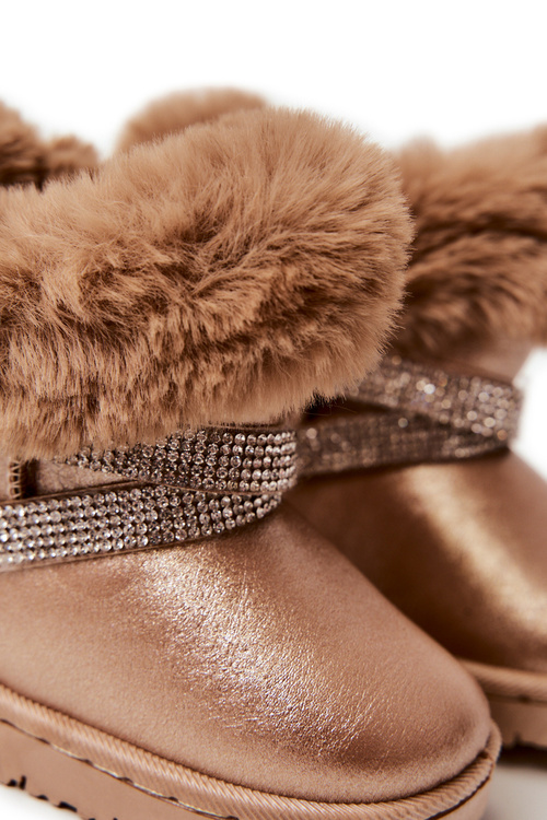 Дитячі снігові черевики з фіанітами Gold Hollee