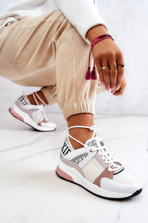 Спортивне взуття Кросівки на танкетці білі Lorey