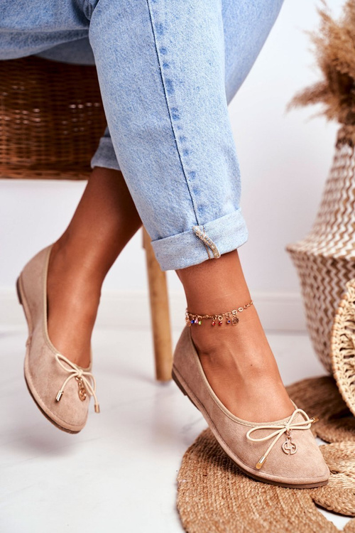 Жіночі балетки Lu Boo Beige Suede Layla