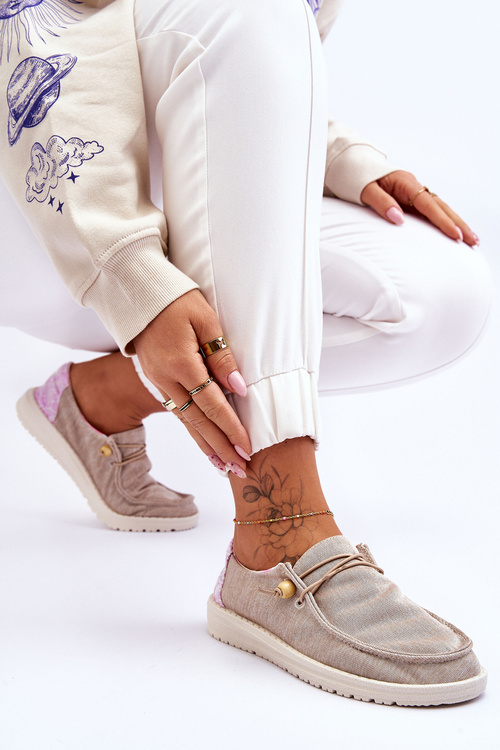 Жіночі сліпони з парусинової тканини, бежеві Kenza