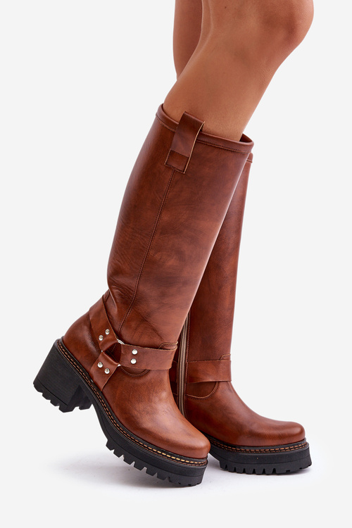 Шкіряні жіночі чоботи Lewski 3432 Camel