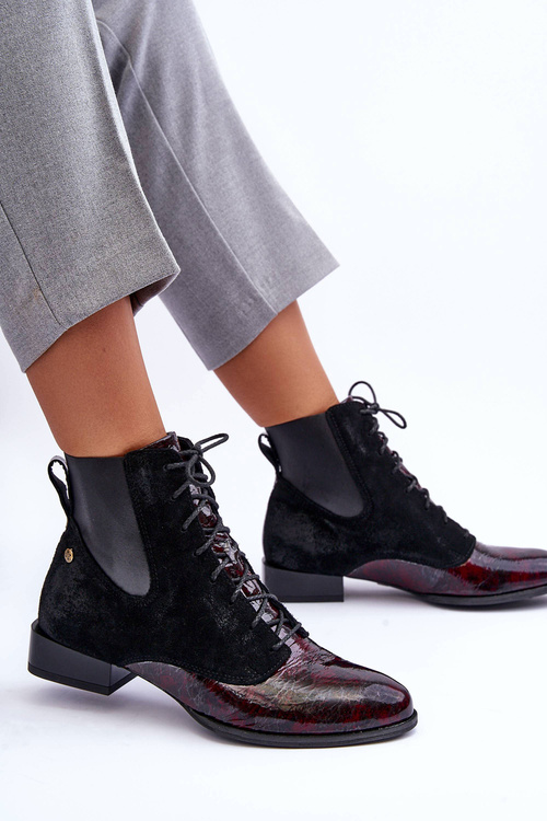 Шкіряні ботильйони на підборах Maciejka 06200-08 Чорні