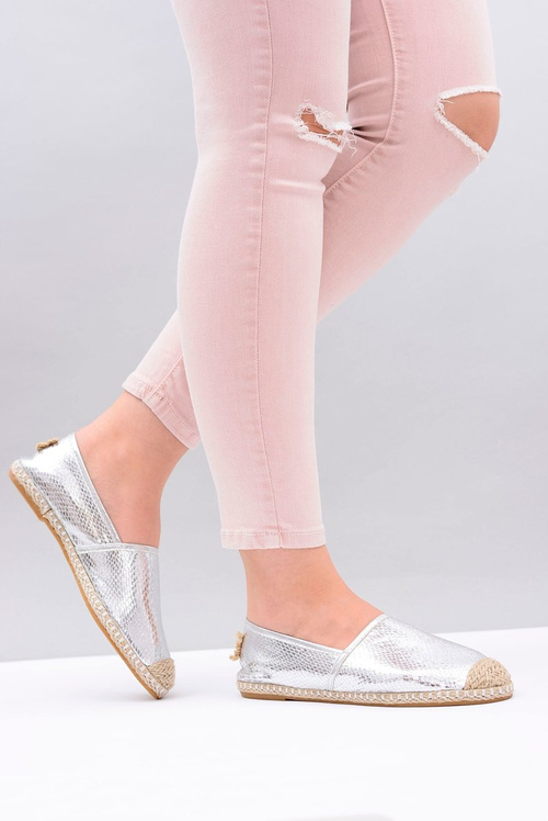 Лу Бу | Срібні жіночі еспадрільї Snake Pray