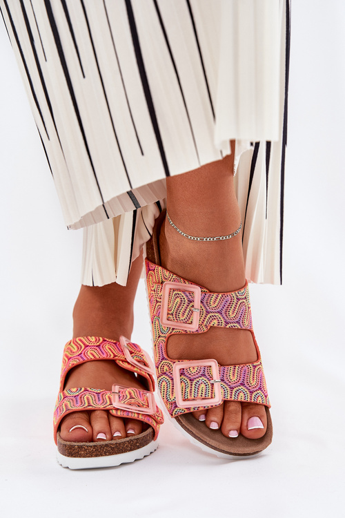 Тапочки Жіночі З Пряжками І Блискітками Помаранчеві S.Barski RB51-006