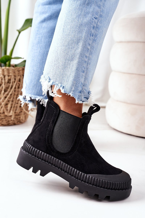 Замшеві черевики челсі чорні, ходімо зі мною